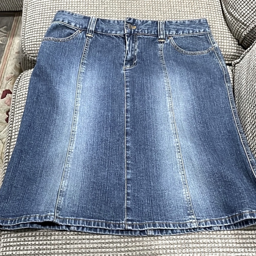 Michael Kors Distressed Denim Skirt (pre-owned good condition)